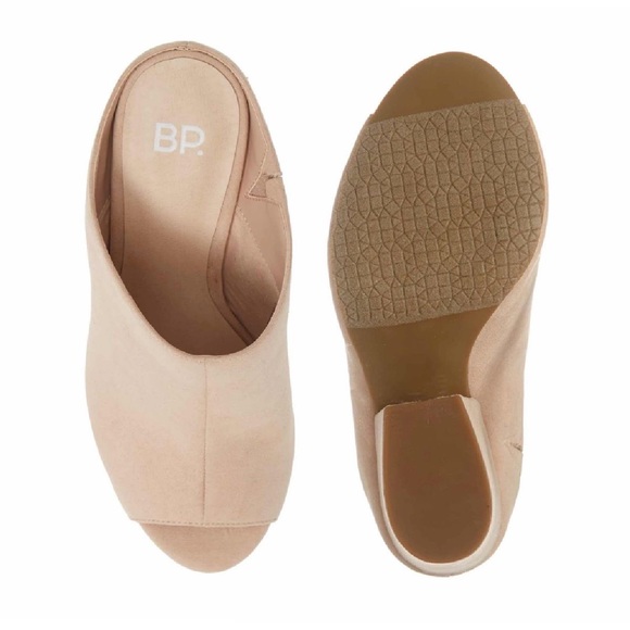 BP. Gretta Mule Sandals Blush Faux Suede 8.5 - Picture 6 of 6